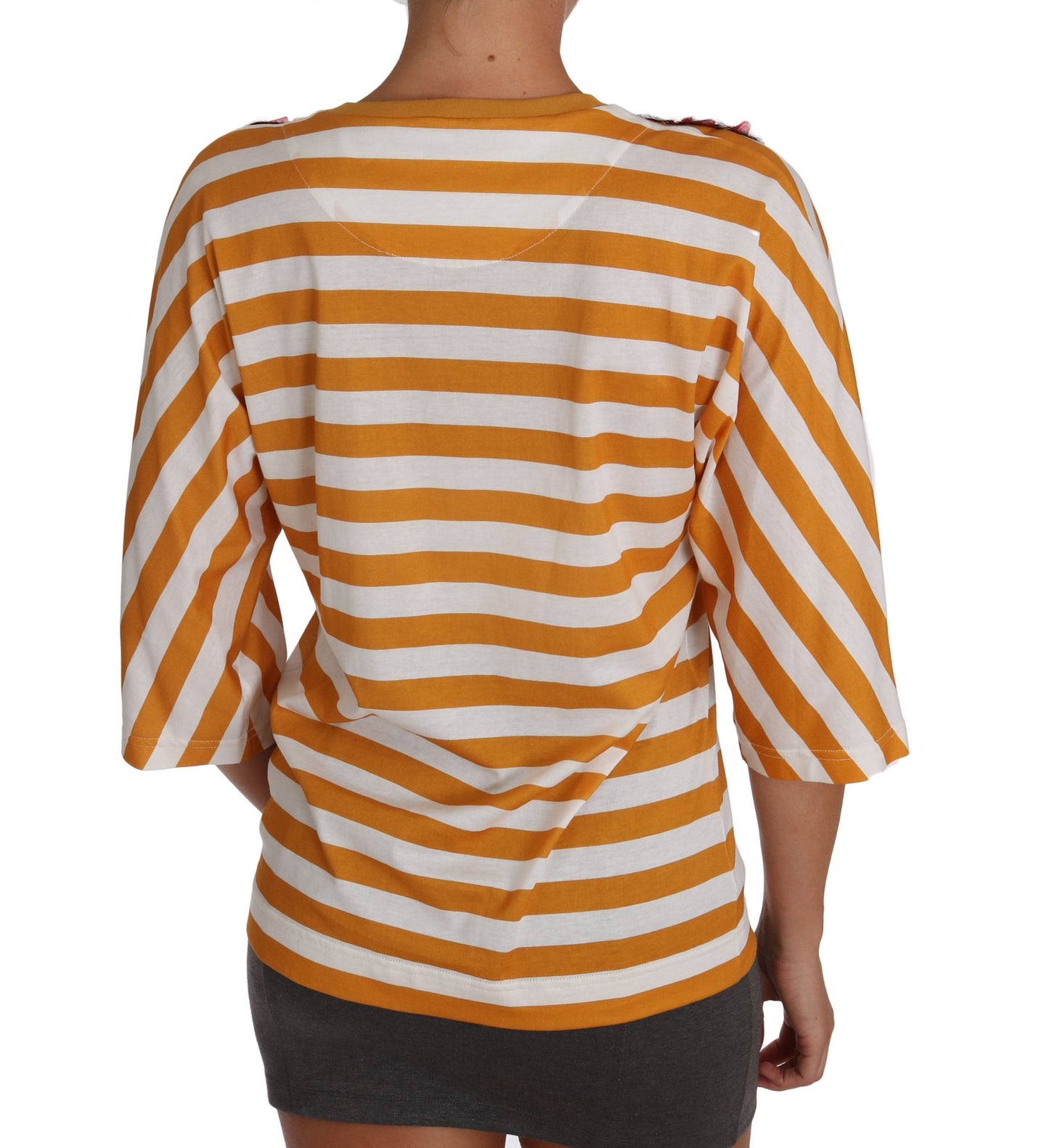 Dolce & Gabbana Weißes Orange FIRENZE Top T-Shirt