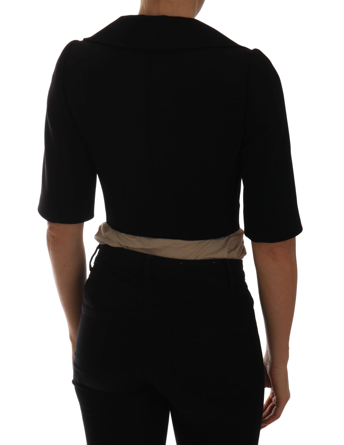 Dolce & Gabbana Schwarzer Kurzer Croped Jacket Blazer