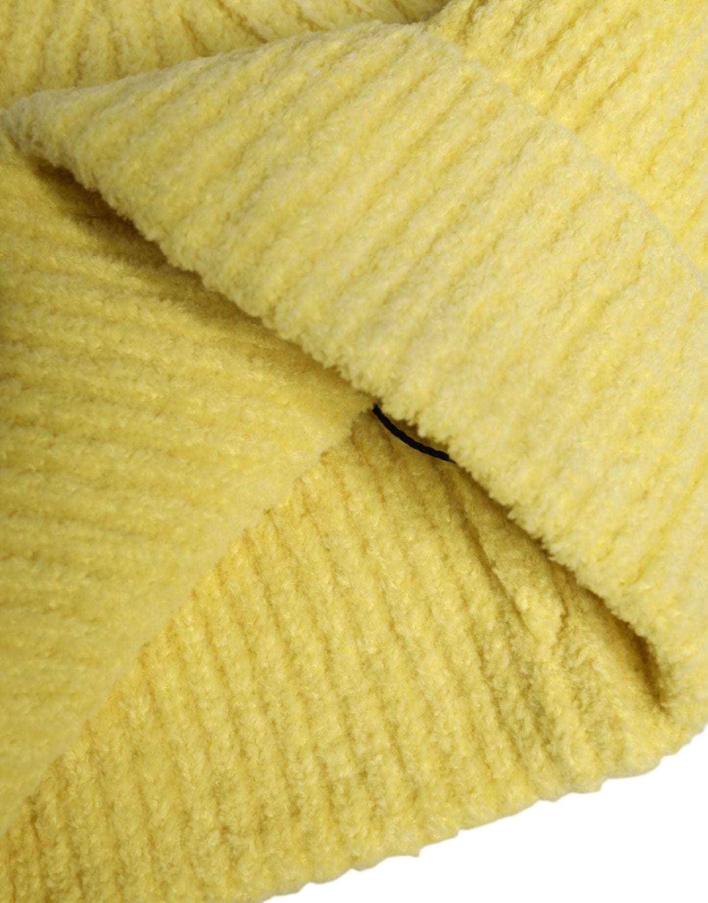 Dolce & Gabbana Gelbe Baumwolle gestrickt Winter Beanie Hut