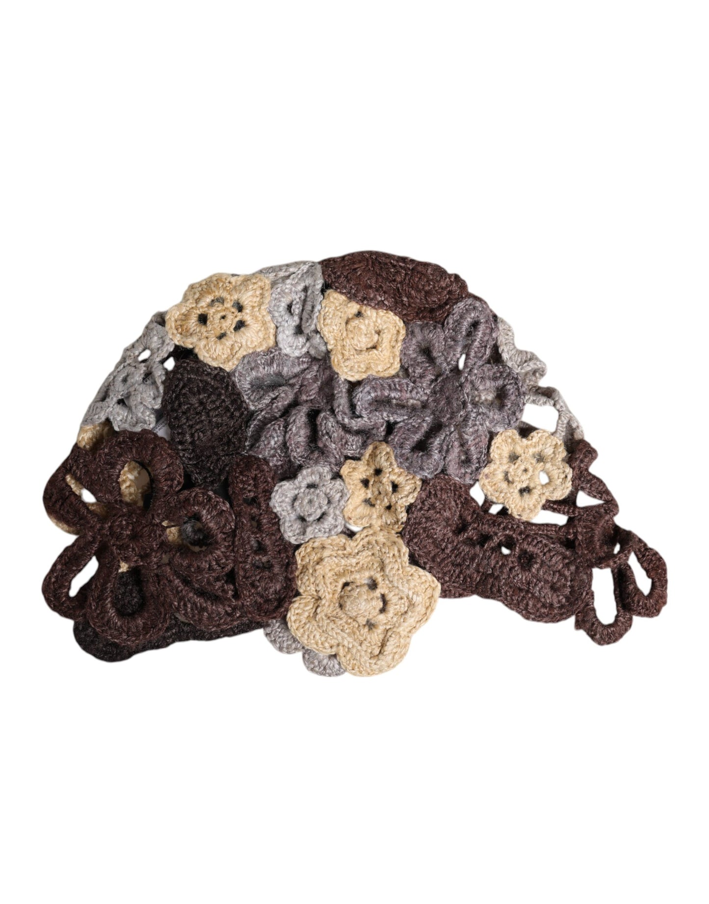 Dolce & Gabbana Multicolor Floral Seide häkeln Beanie Hut