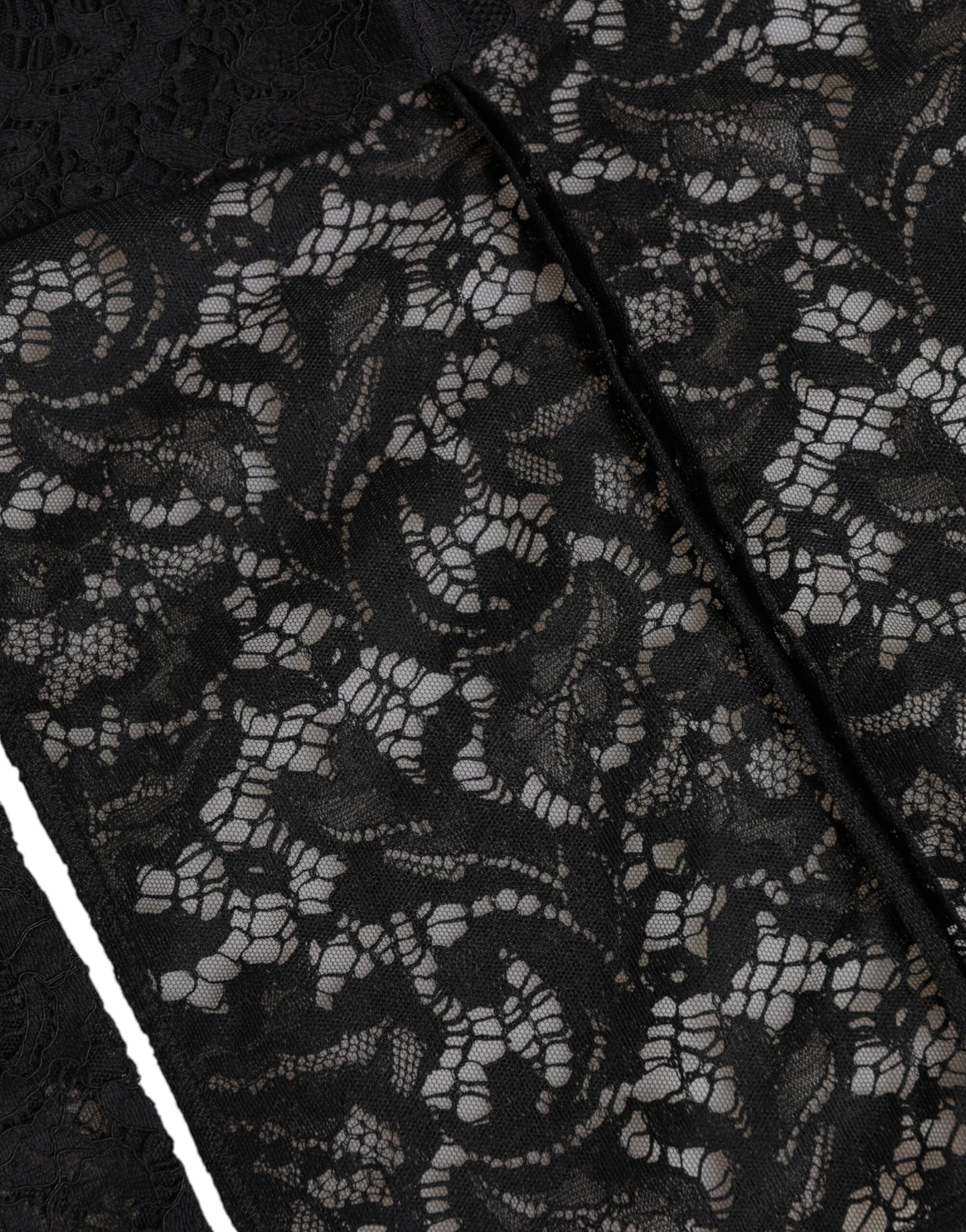 Dolce & Gabbana Schwarzer floraler Spitzen-Ganzkopf-Wickelhut