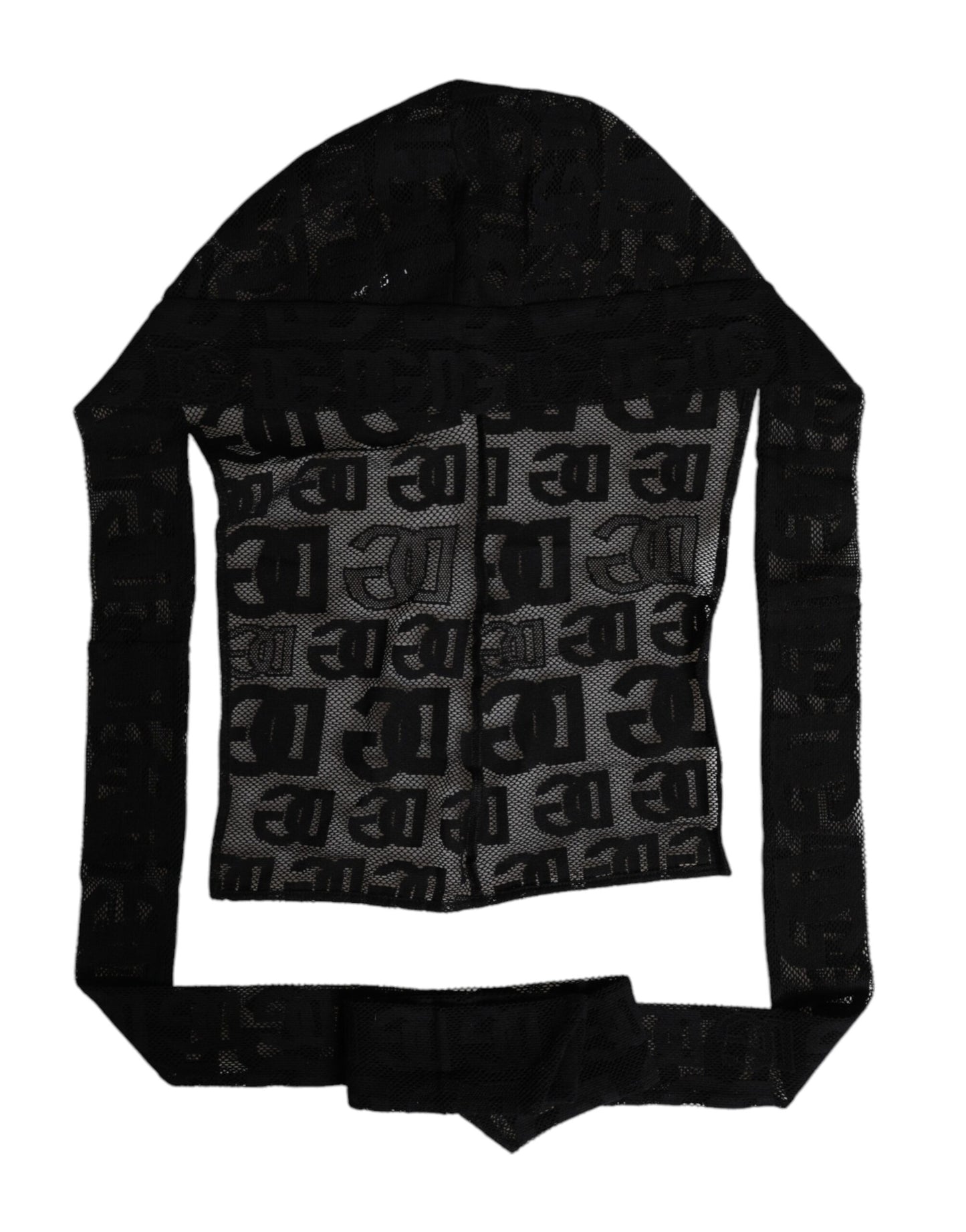 Dolce & Gabbana Schwarzer Logo-Netz-Ganzkopf-Wickelhut