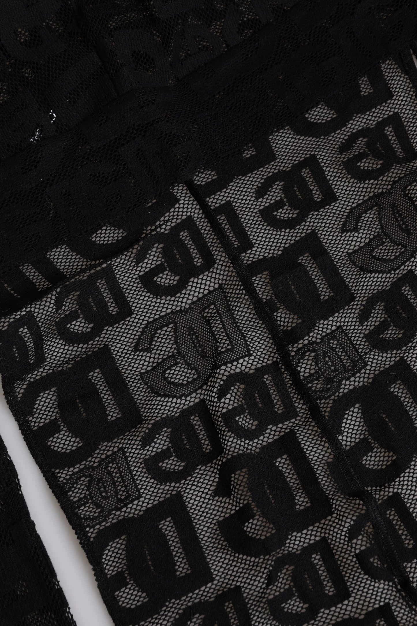 Dolce & Gabbana Schwarzer Logo-Netz-Ganzkopf-Wickelhut