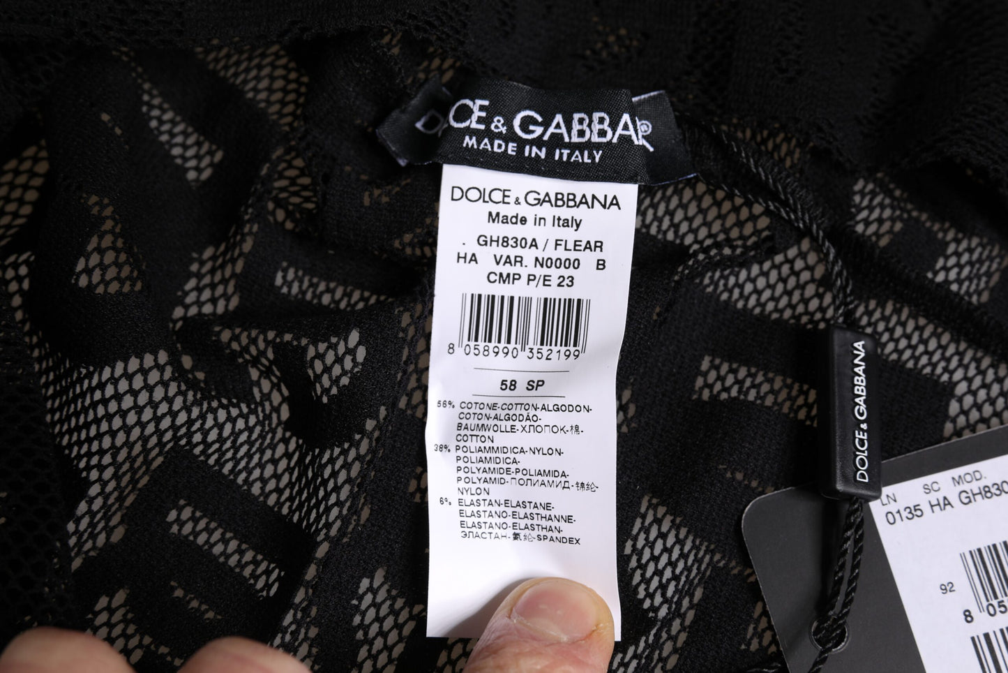 Dolce & Gabbana Schwarzer Logo-Netz-Ganzkopf-Wickelhut