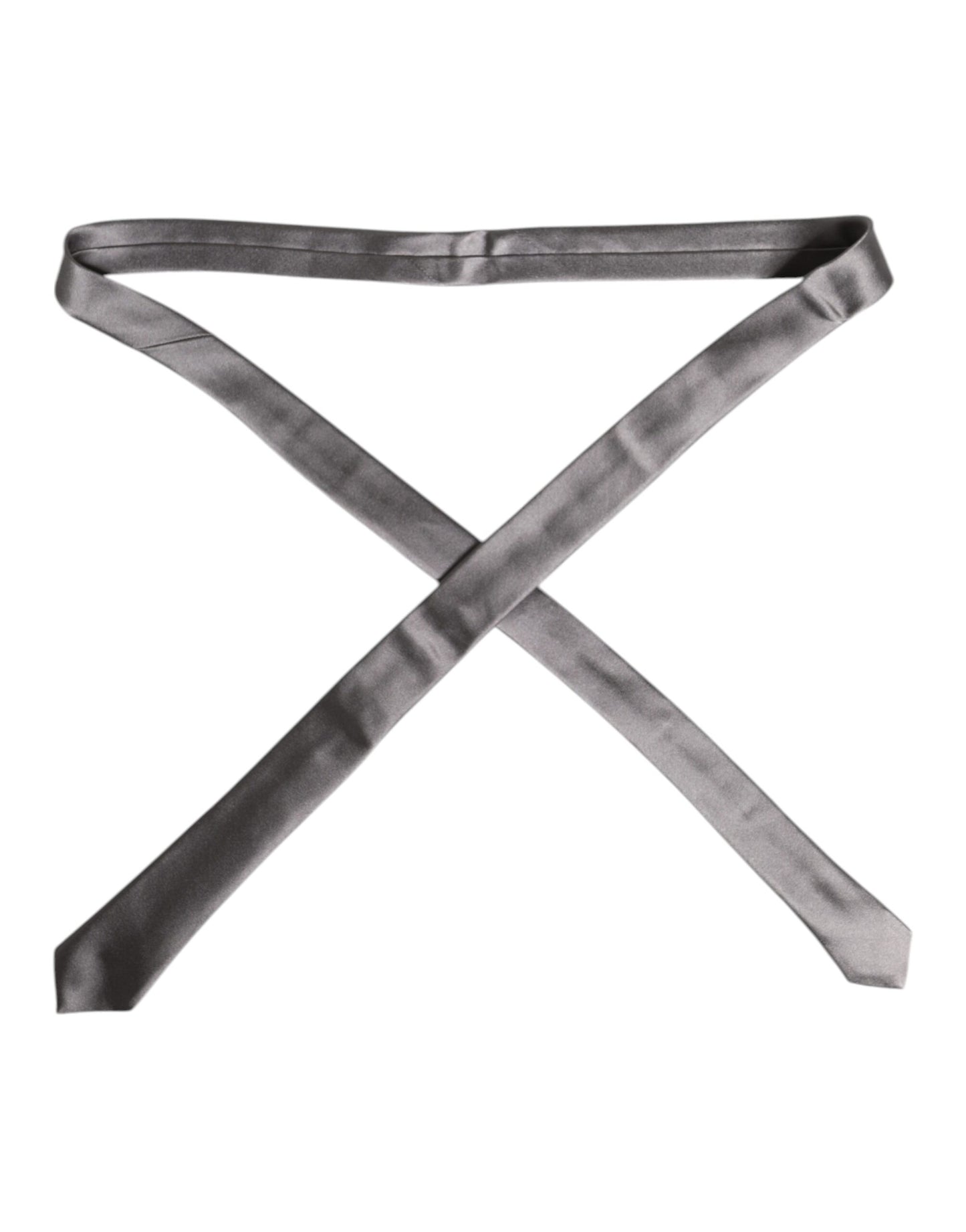 Dolce & Gabbana Silberne Seidenkrawatte Metallisch Verstellbar Krawatte