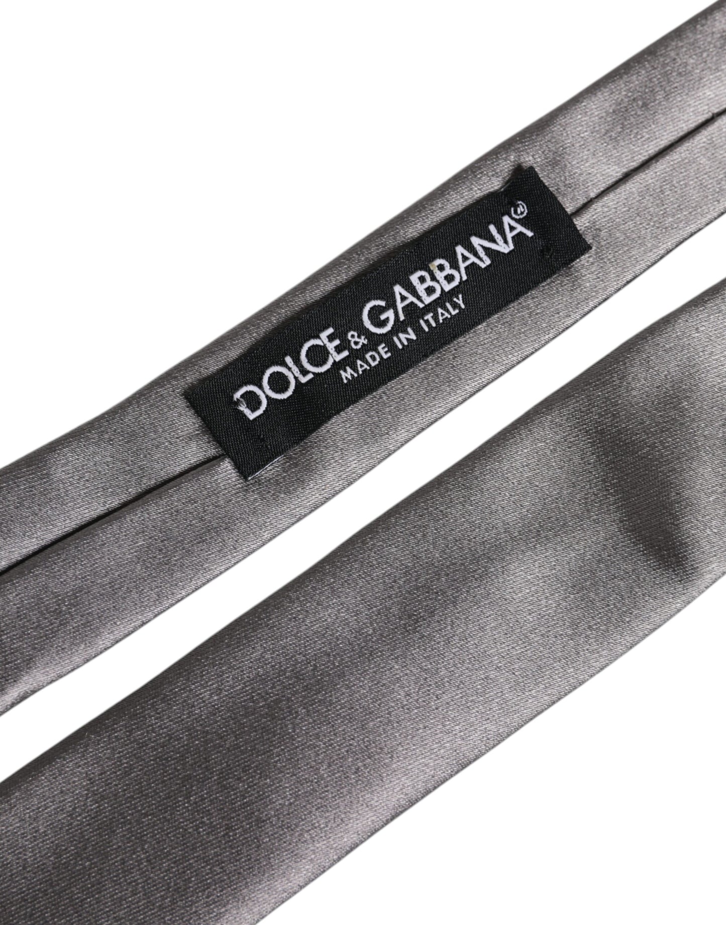 Dolce & Gabbana Silberne Seidenkrawatte Metallisch Verstellbar Krawatte