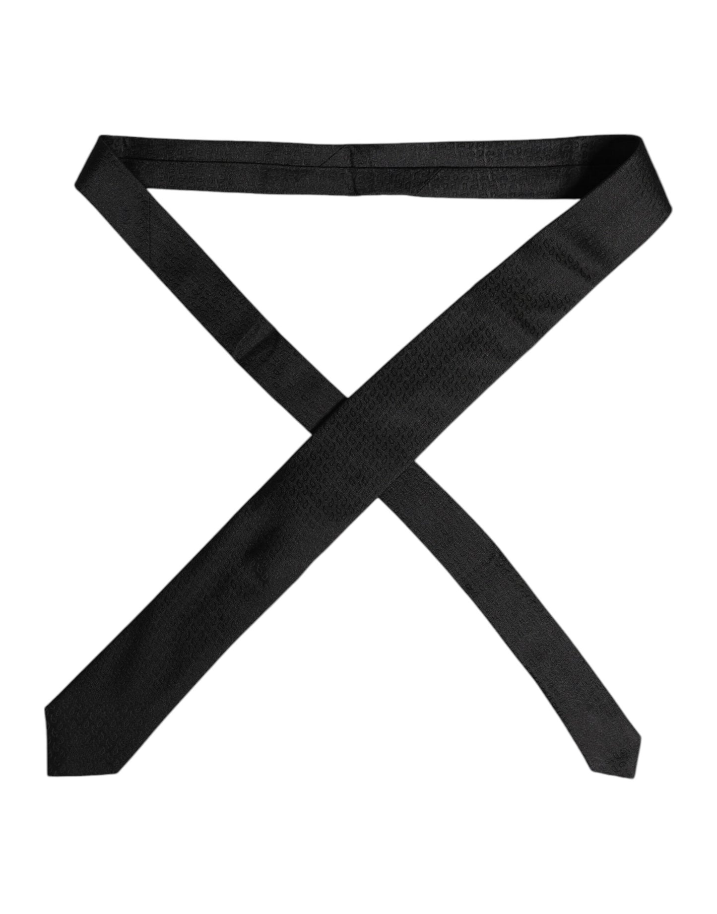 Dolce & Gabbana Schwarz gemusterte Seidenkrawatte Verstellbare Krawatte