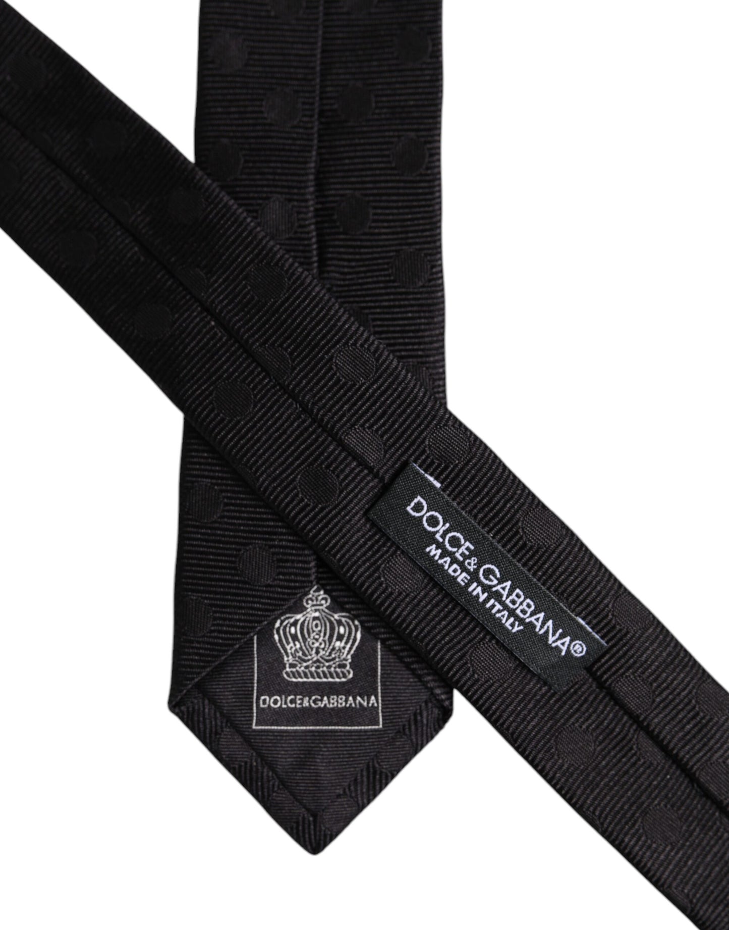 Dolce & Gabbana Schwarze Kreise Seidenkrawatte verstellbar