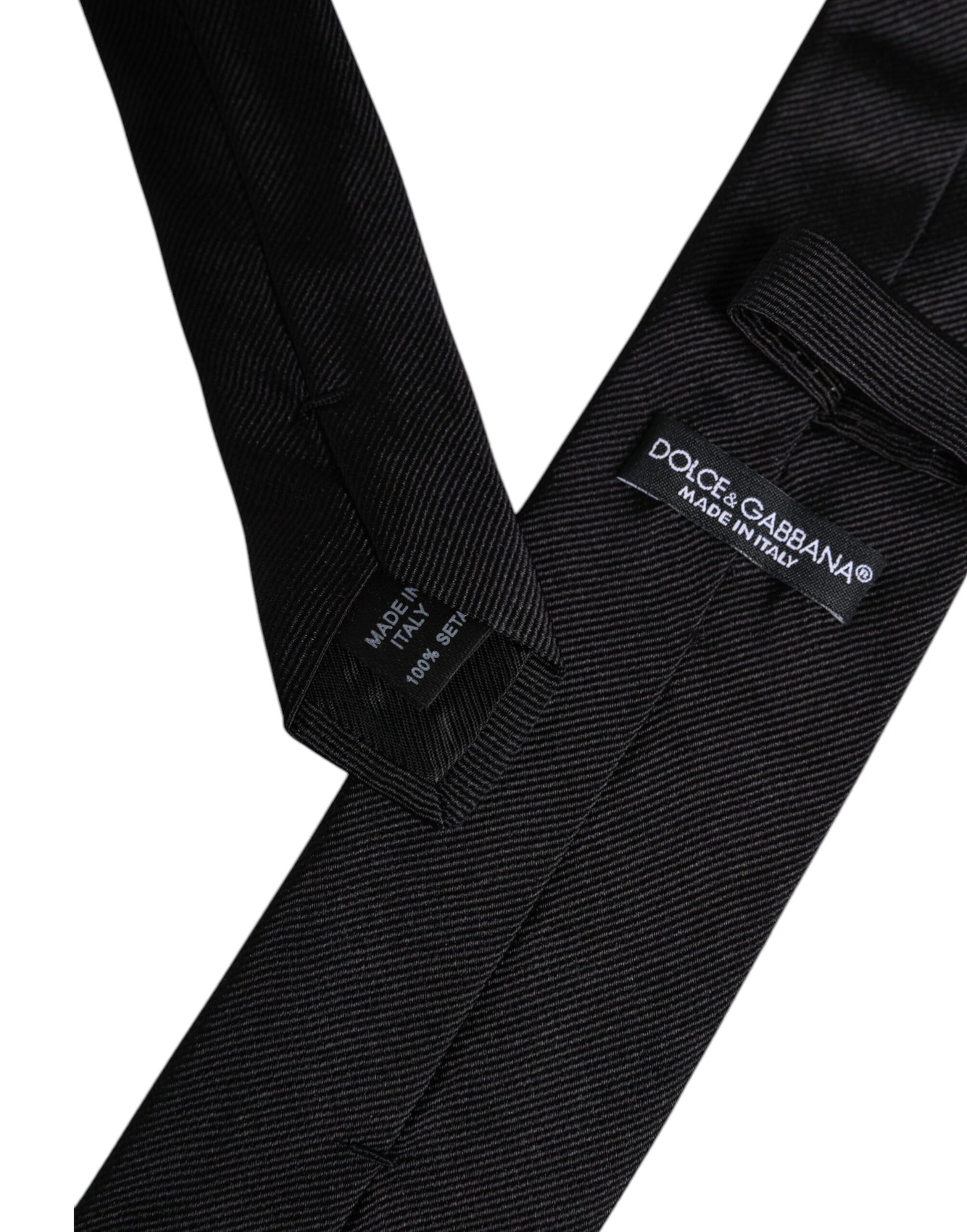 Dolce & Gabbana Schwarze Seidenkrawatte, verstellbar