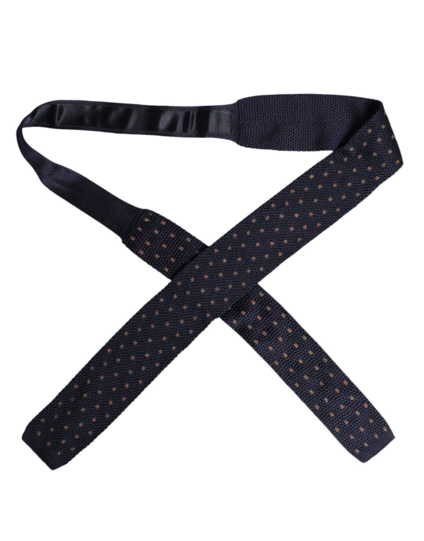 Dolce & Gabbana Blaue gepunktete Seidenkrawatte Verstellbare Krawatte