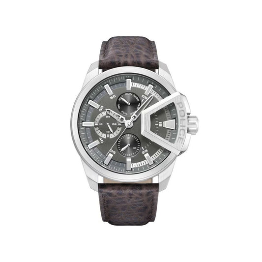 Police Braune Lederuhr
