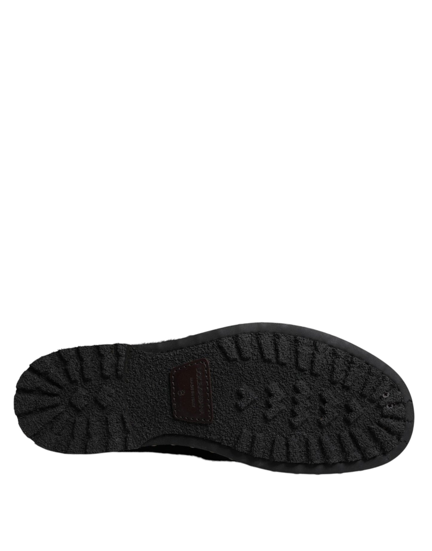 Dolce & Gabbana Schwarze Pony Style Leder Mid Calf Stiefel Schuhe