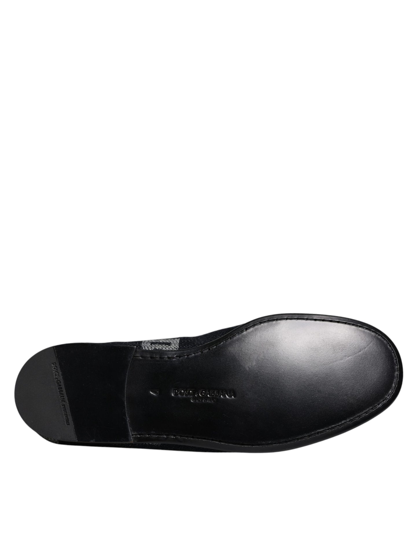 Dolce & Gabbana Schwarzes Logo Baumwolle Loafers Formelle Schuhe