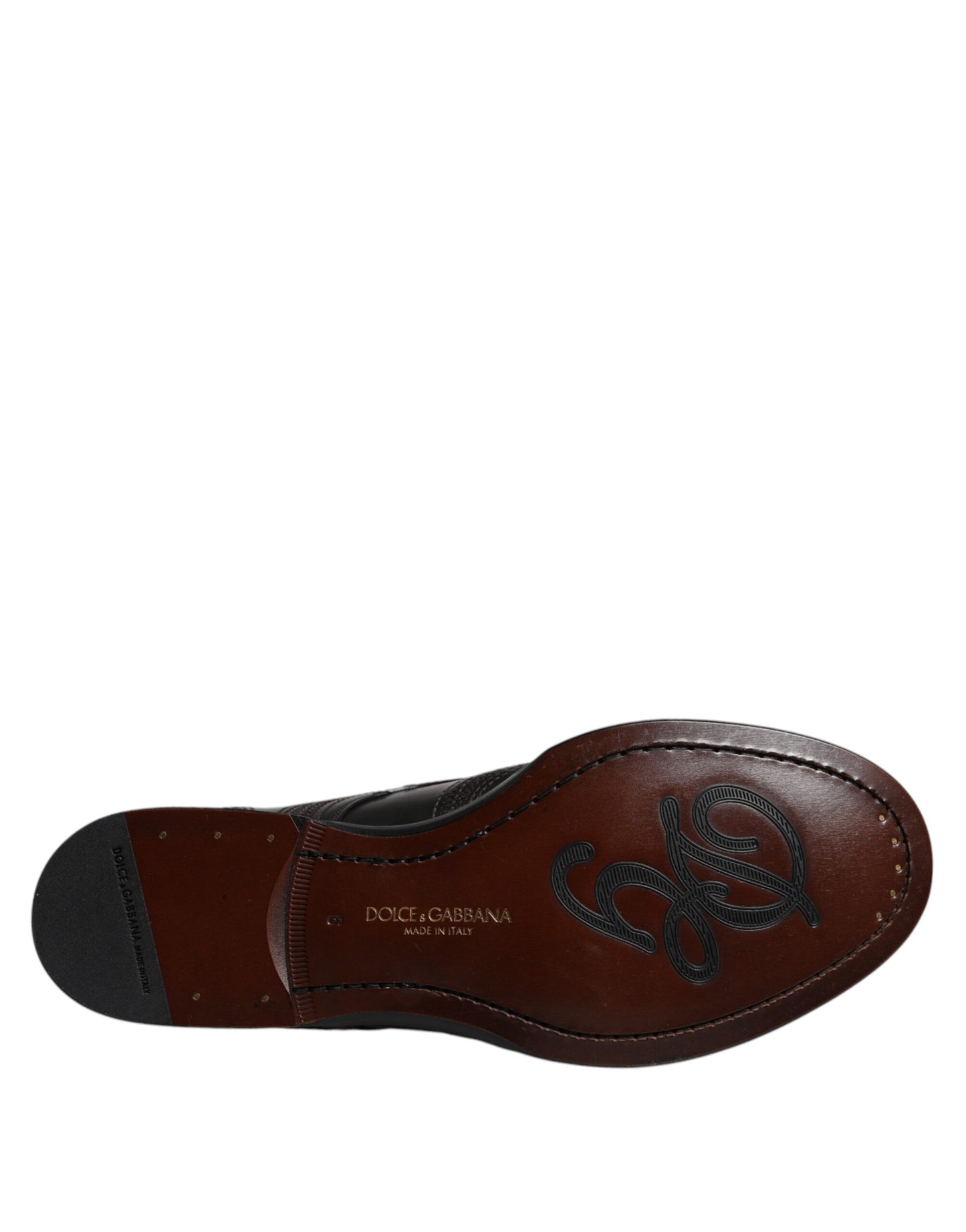 Dolce & Gabbana Schwarze bestickte klassische Derby-Schuhe aus Leder