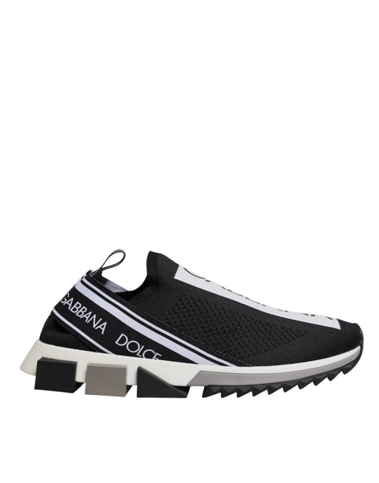 Dolce & Gabbana Schwarz Weiß Slip On Sorrento Sneakers Schuhe