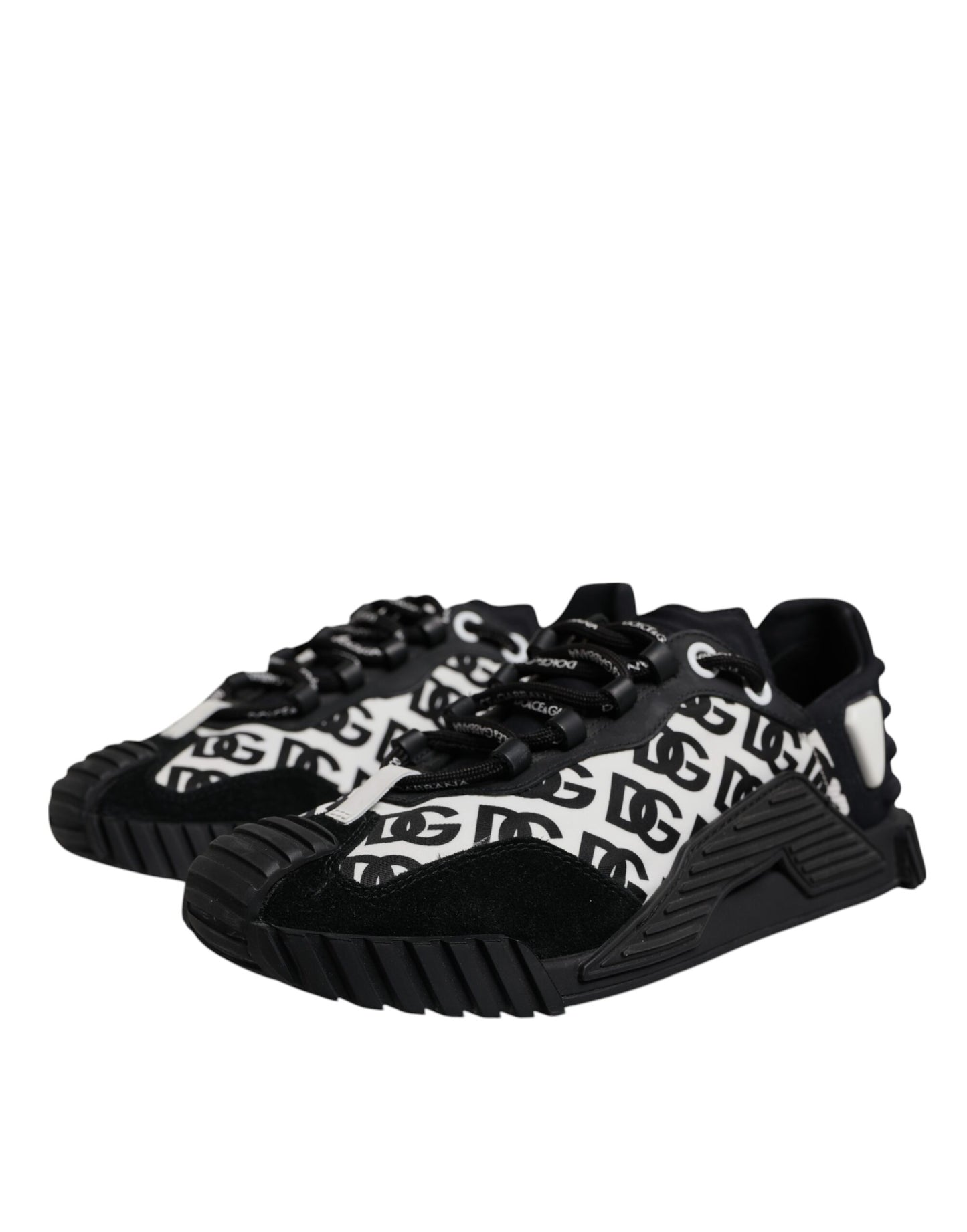 Dolce & Gabbana Schwarz Logo Lace Up Low Top NS1 Turnschuhe Schuhe