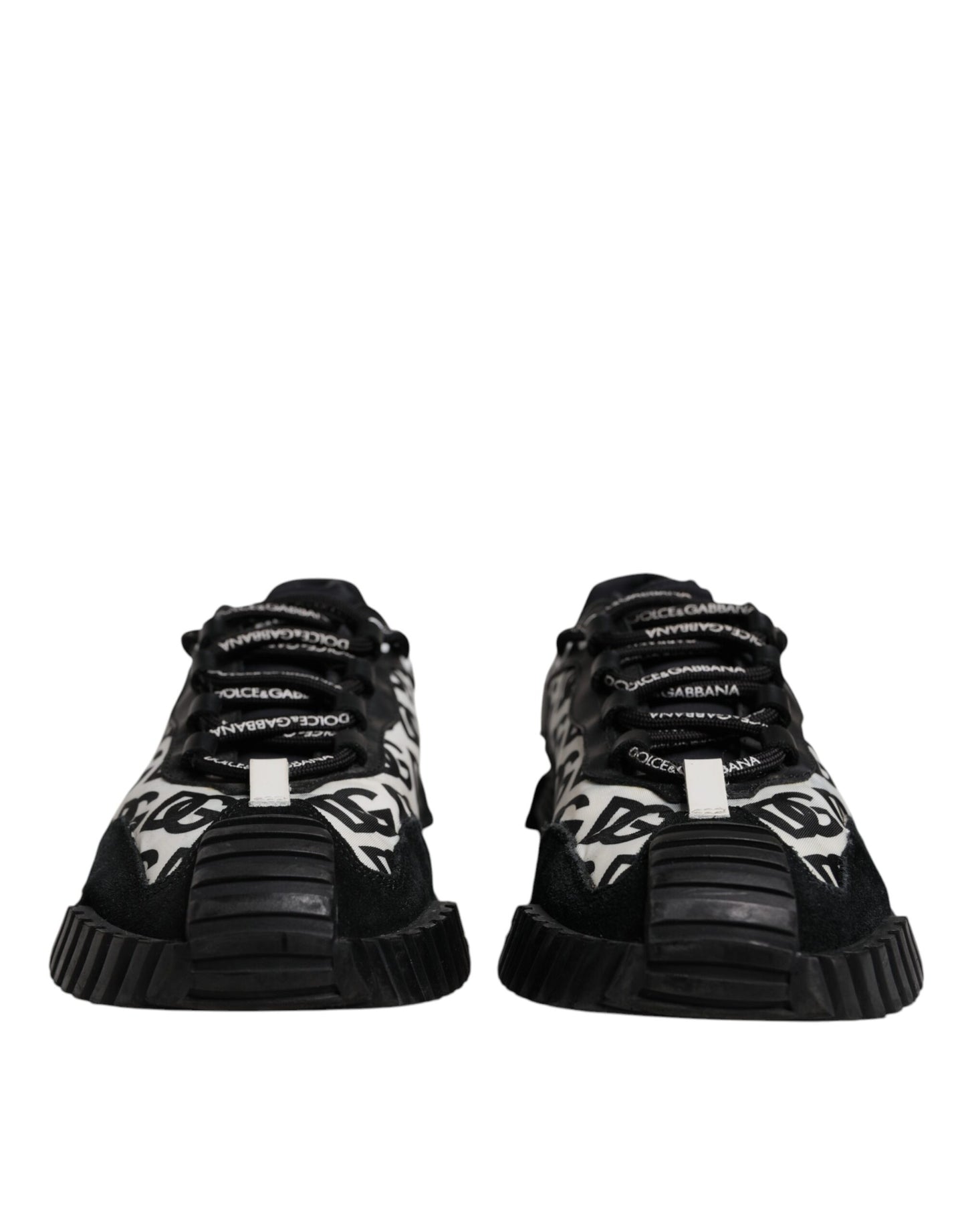 Dolce & Gabbana Schwarz Logo Lace Up Low Top NS1 Turnschuhe Schuhe