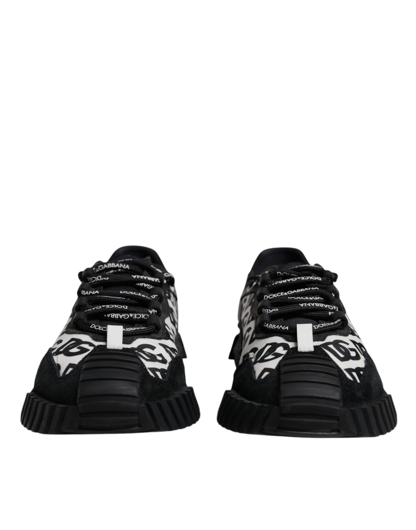 Dolce & Gabbana Schwarz Logo Lace Up Low Top NS1 Turnschuhe Schuhe