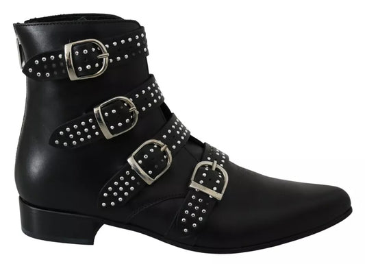 Dondup Schwarz Mode geschnallt Reißverschluss Stiefeletten Schuhe