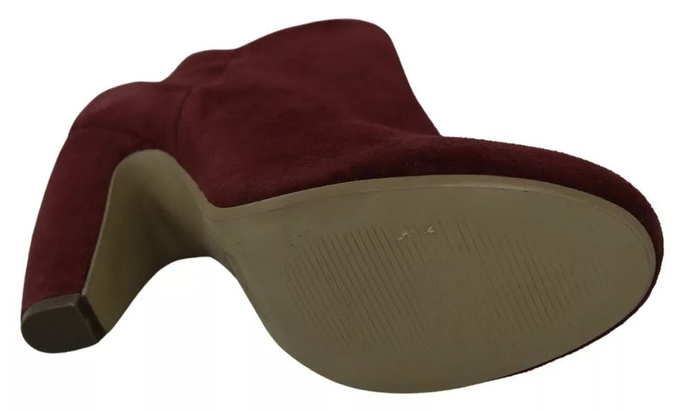 Steve Madden Maroon Blush Samt Wildleder Penelope Ankle Boots Schuhe