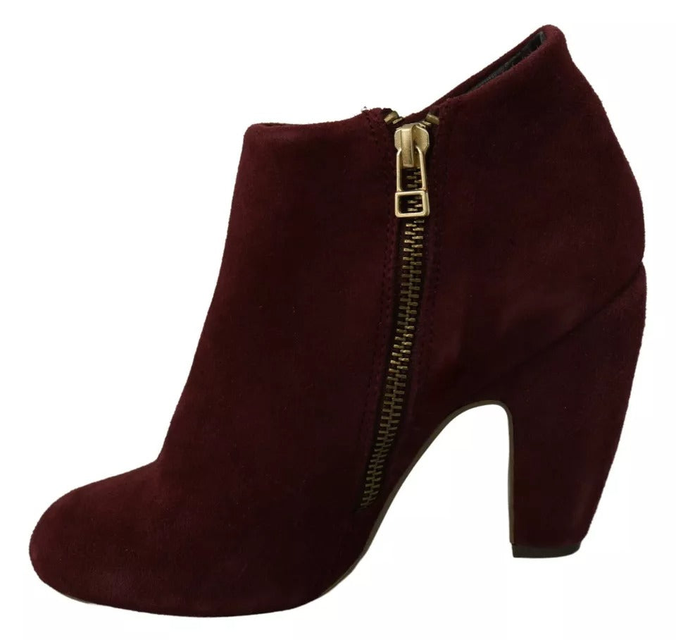 Steve Madden Maroon Blush Samt Wildleder Penelope Ankle Boots Schuhe