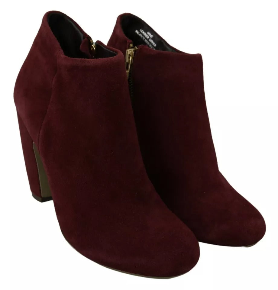 Steve Madden Maroon Blush Samt Wildleder Penelope Ankle Boots Schuhe