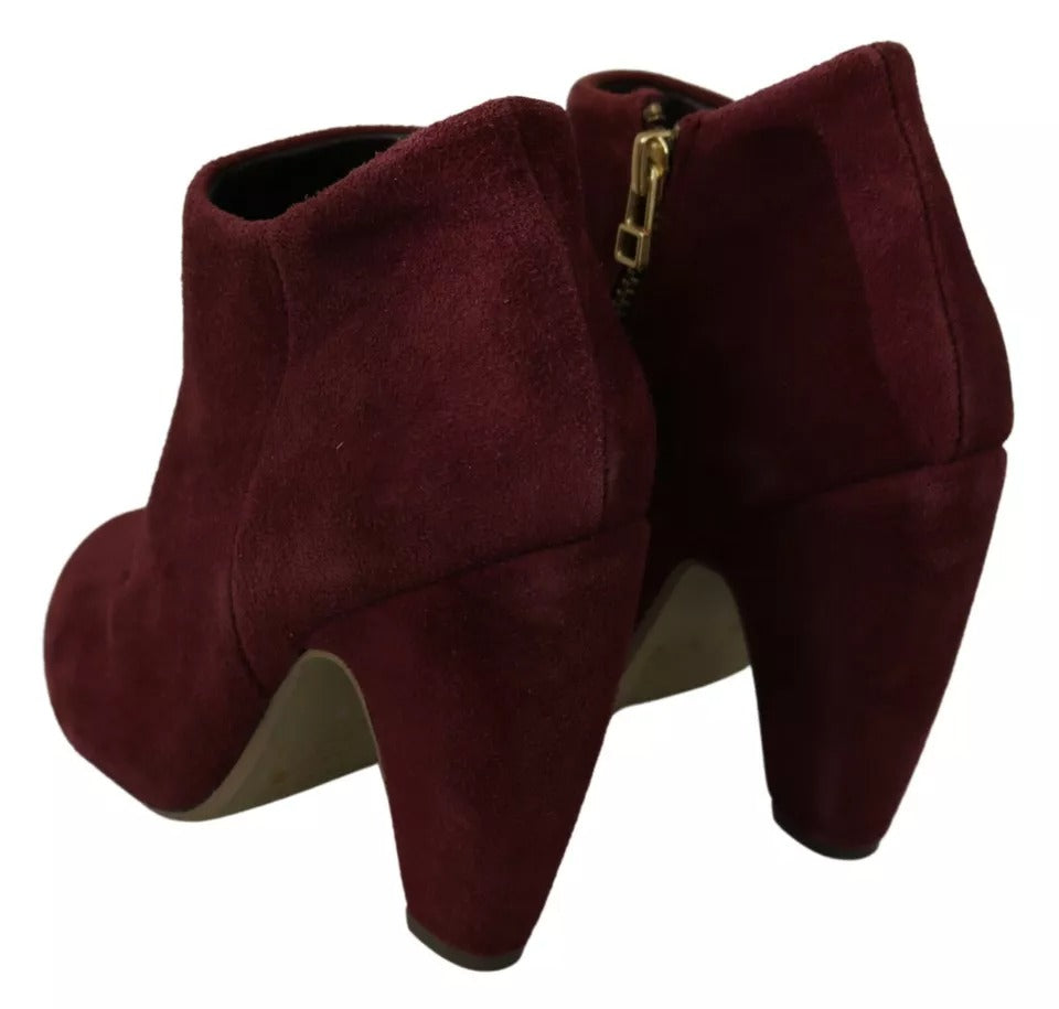 Steve Madden Maroon Blush Samt Wildleder Penelope Ankle Boots Schuhe