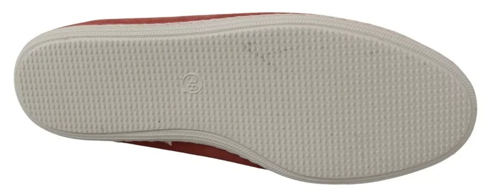 Pantofola D'Oro Koralle Wildleder Spitze Schleife Loafers Ballett Wohnung Schuhe