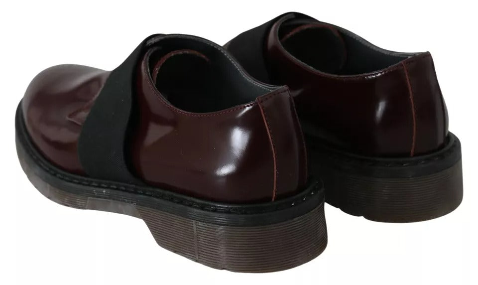 Dr. Martens Dunkelbraune Lederschuhe mit elastischem Riemen