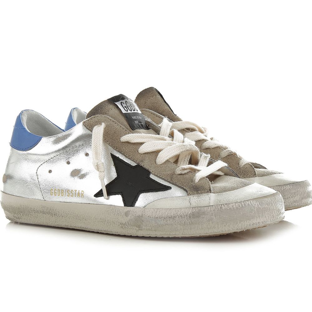 Golden Goose Graue Kalbsleder Sneaker