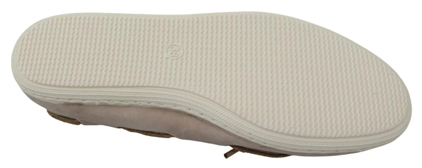 Pantofola D'Oro Beige Wildleder Spitze Schleife Loafers Ballett Wohnung Schuhe