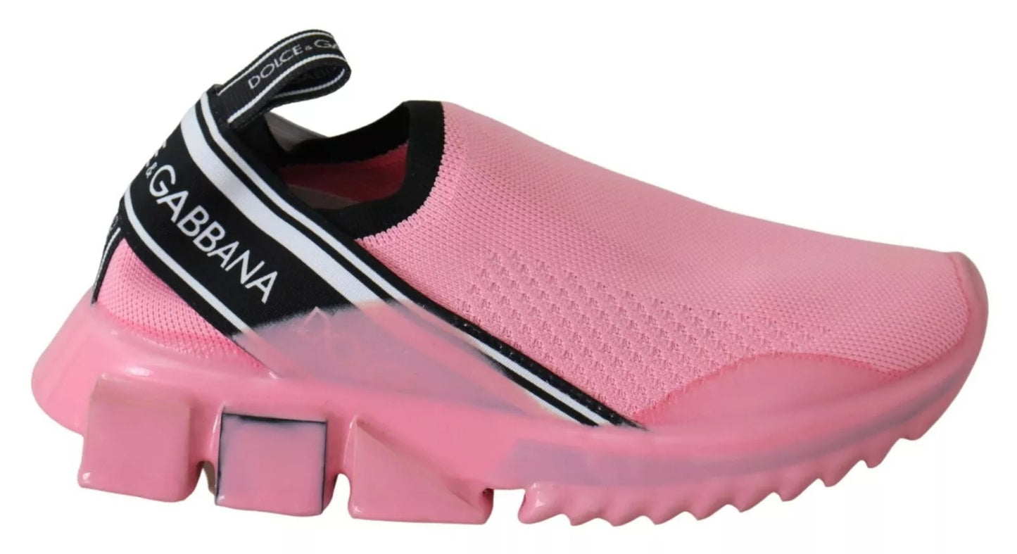 Dolce & Gabbana Rosa Low Top Sorrento Sneakers Slip On Freizeitschuhe