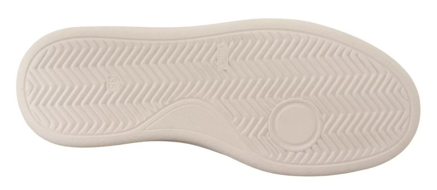 Patrizia Pepe Silberne Vollnarbenleder Schnürsneakers Schuhe