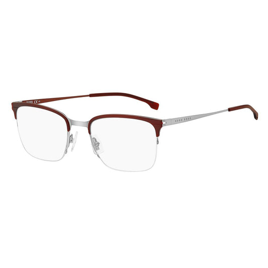 Hugo Boss Burgunderfarbene Metallbrille (Rahmen)