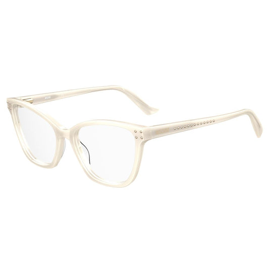 Moschino Cremefarbene Acetat-Rahmen