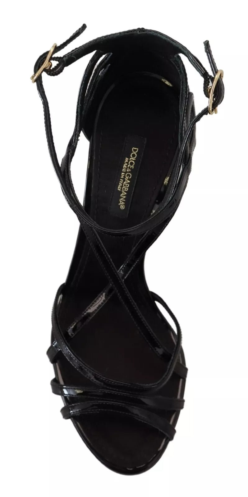 Dolce & Gabbana Schwarz Leder Stiletto Heels Sandalen Schuhe