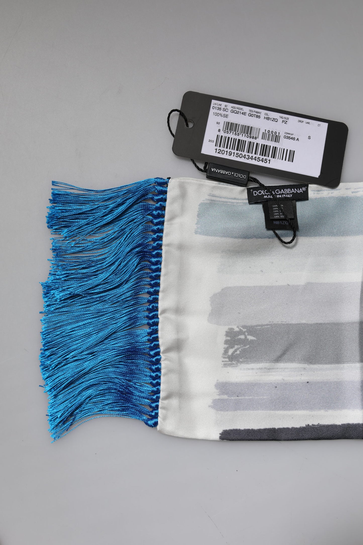Dolce & Gabbana Multicolor Streifen Seide Fransen Hals Foulard Schal