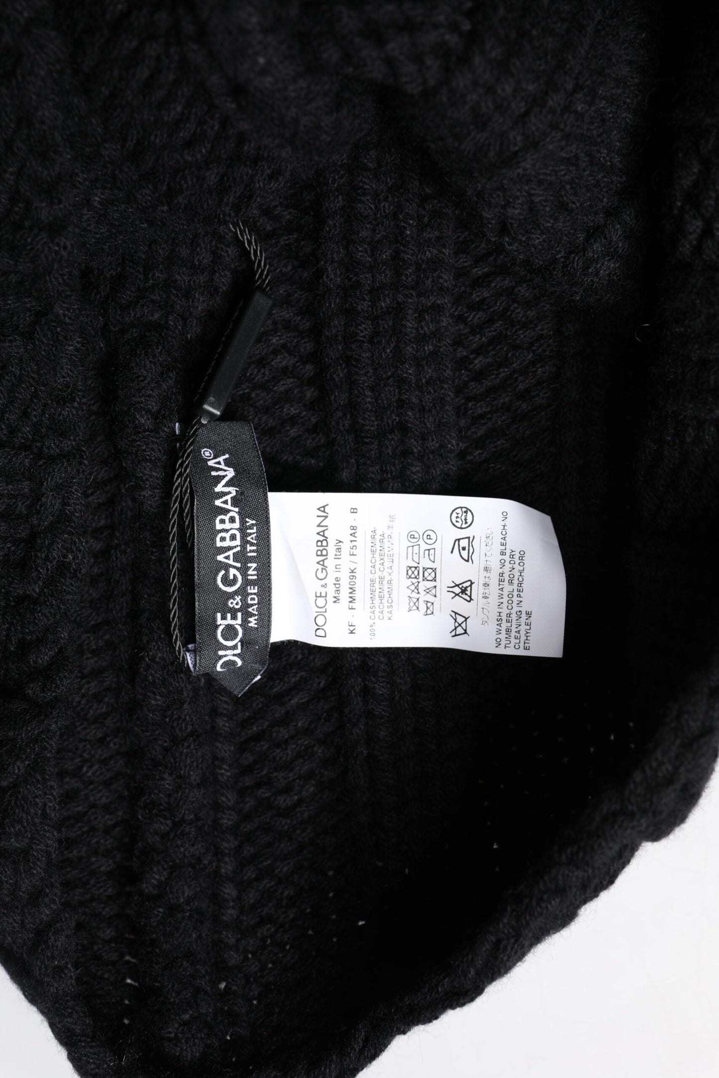 Dolce & Gabbana Schwarzer Kaschmir Strick-Halswärmer Foulard-Schal