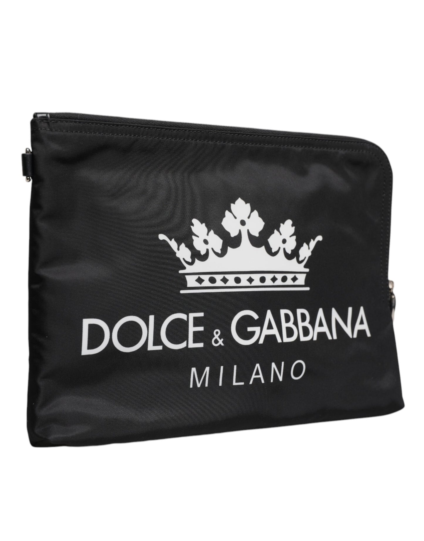 Dolce & Gabbana Schwarze DG Milano Print Nylon Pouch Clutch Tasche