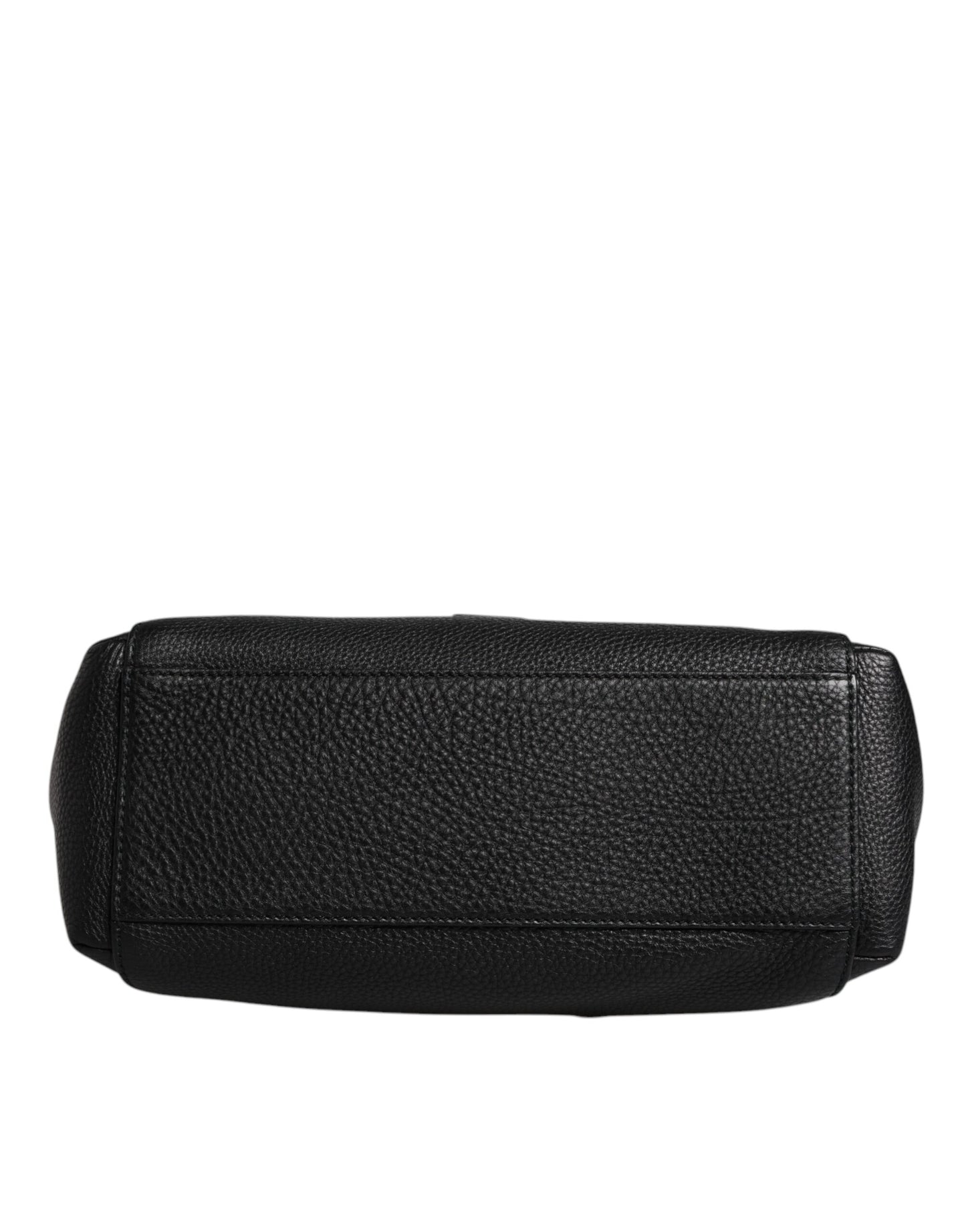 Dolce & Gabbana Schwarze Leder-Logo-Plakette Schulter-Umhängetasche