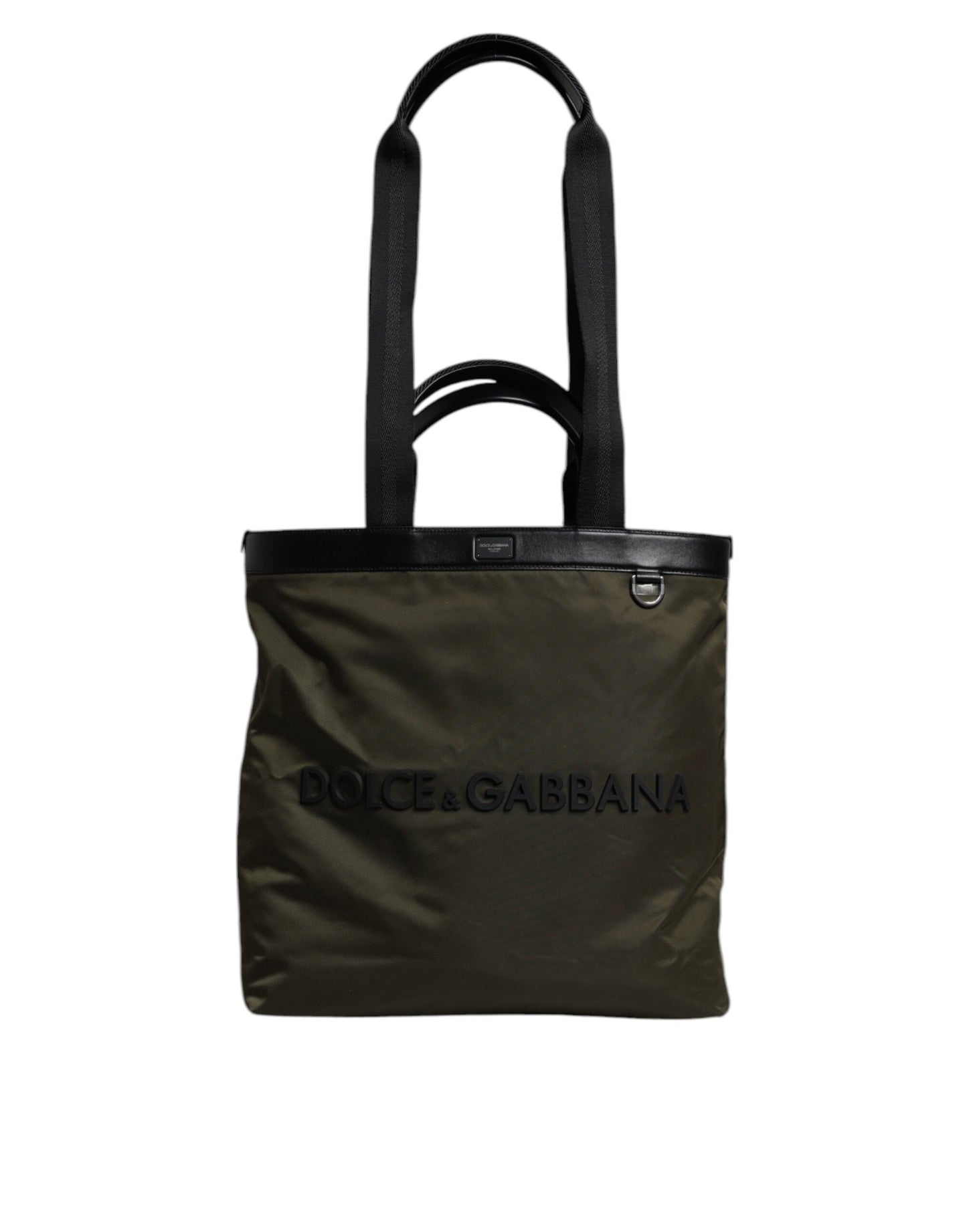 Dolce & Gabbana Militärische grüne Nylon-Schulterriemen-Tragetasche