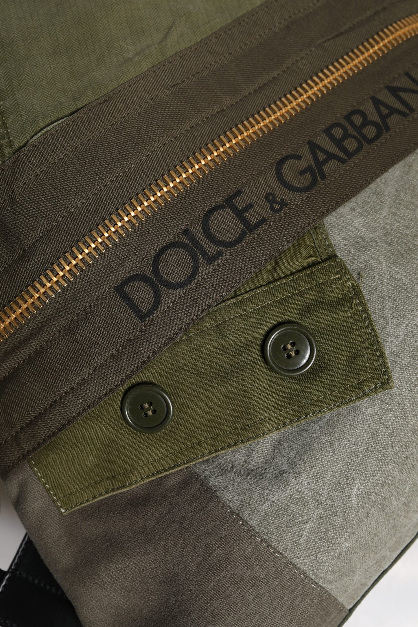 Dolce & Gabbana Militär Grün Patchwork Rucksack Rucksack Tasche