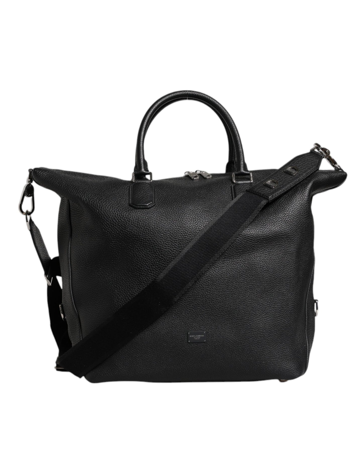 Dolce & Gabbana Schwarze Kalbslederhandtasche Duffle Bag