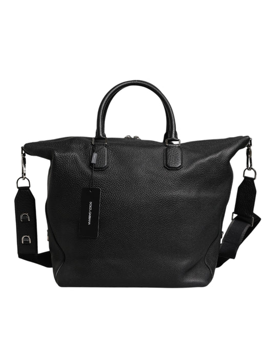 Dolce & Gabbana Schwarze Kalbslederhandtasche Duffle Bag