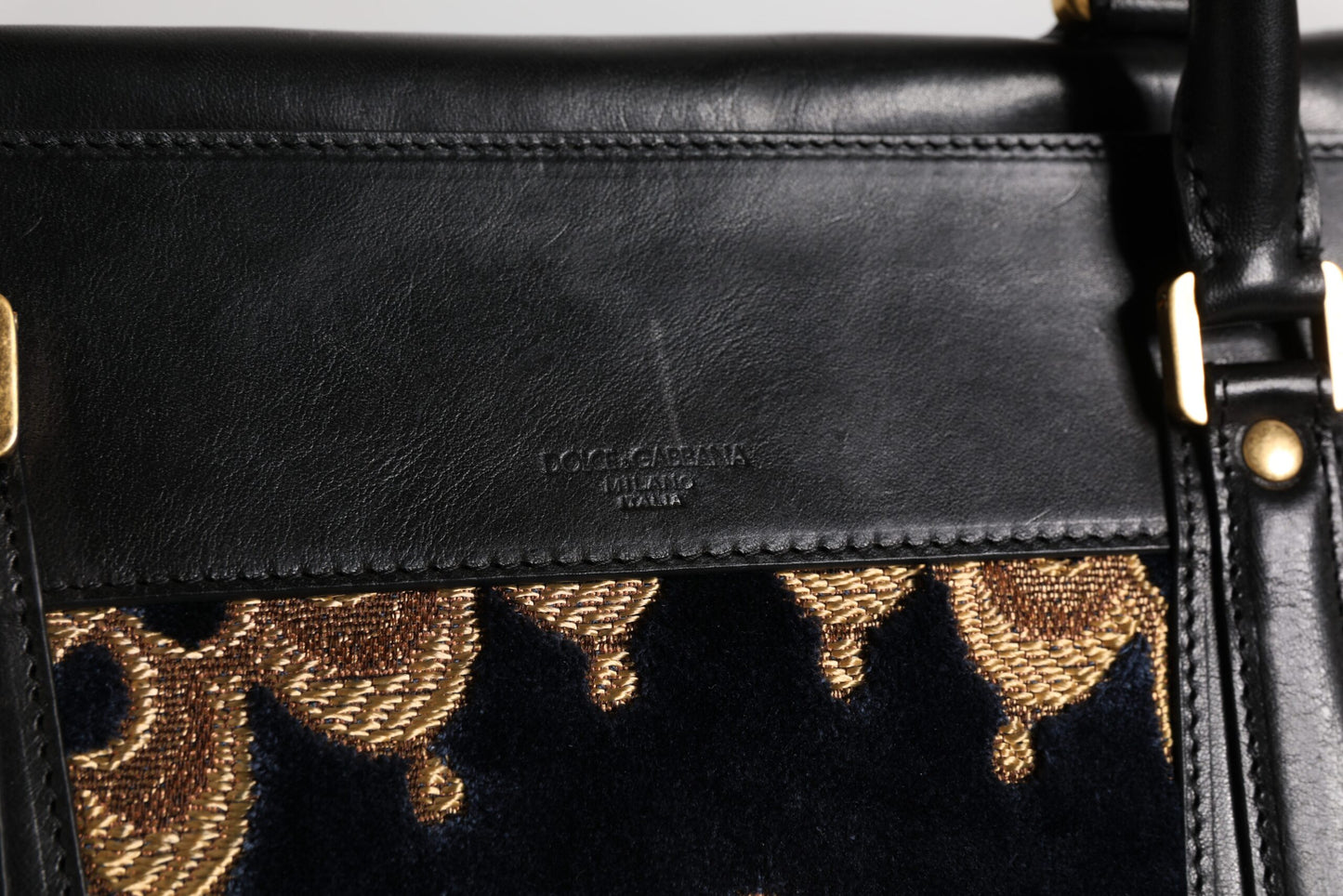 Dolce & Gabbana Schwarze Jacquard-Handtasche mit Blumenmuster Umhängetasche
