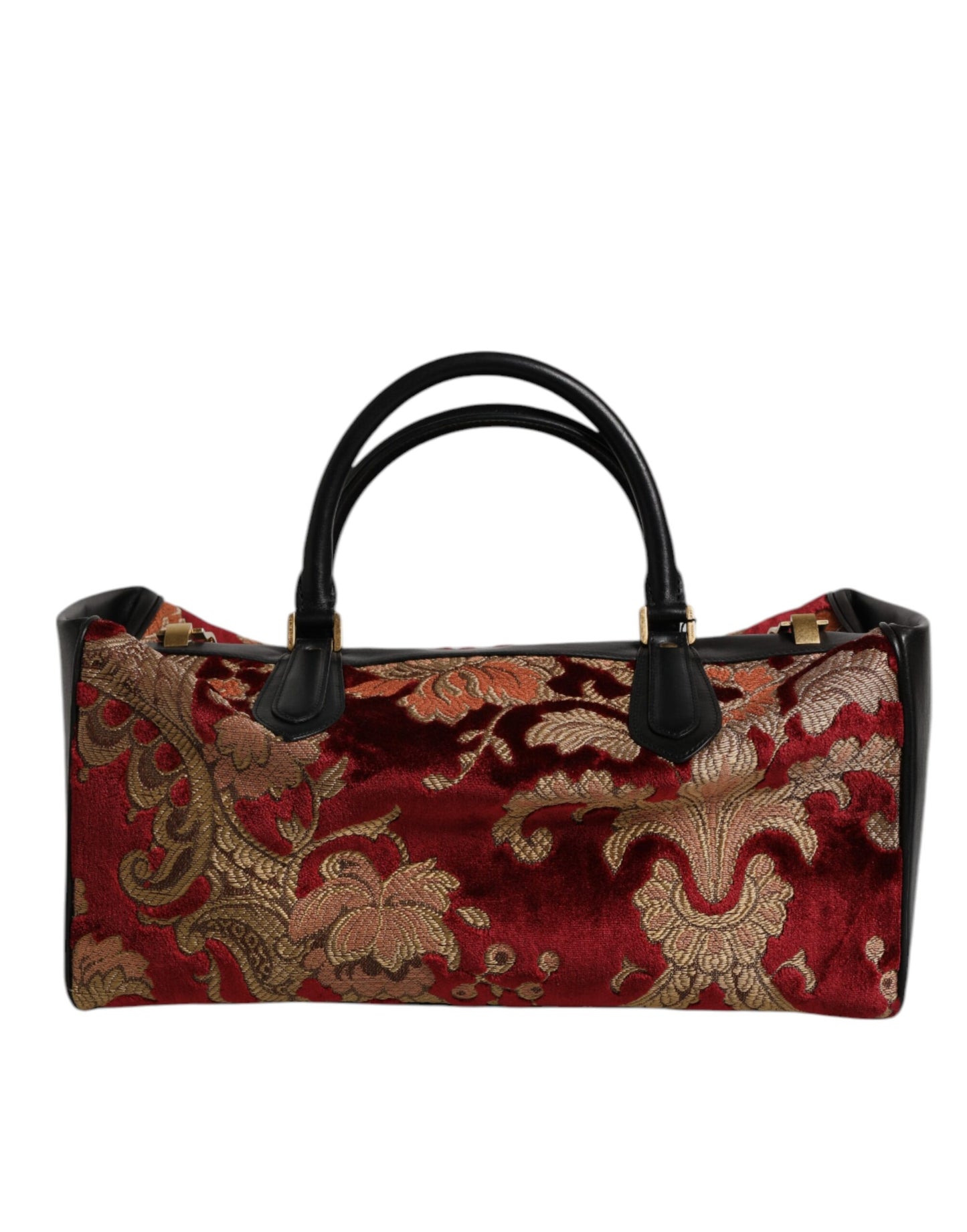 Dolce & Gabbana Multicolor Leder Brokat Samt Reisetasche Tote Bag