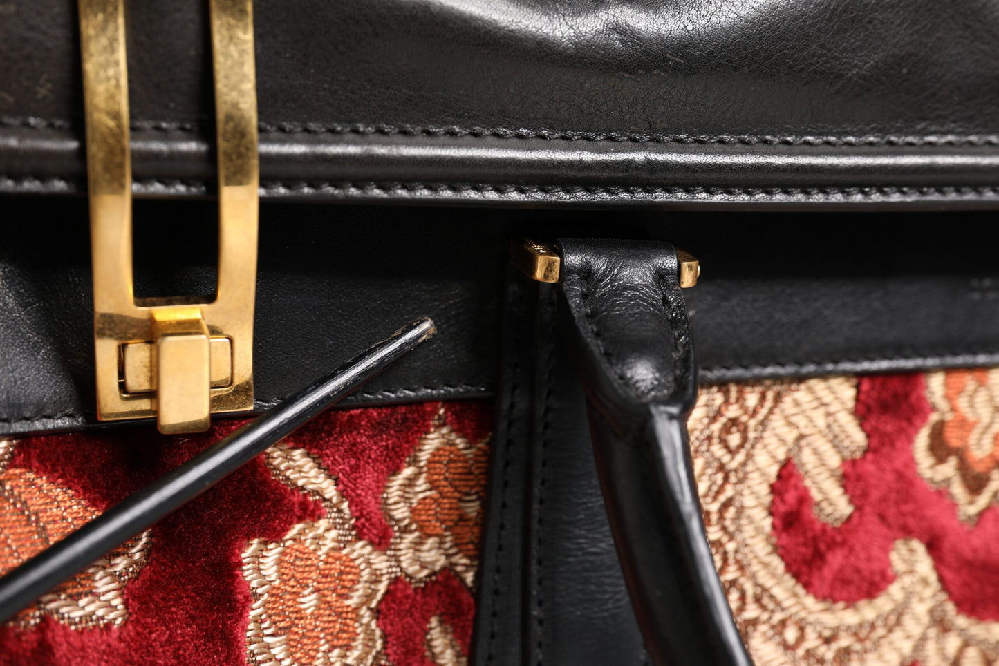 Dolce & Gabbana Multicolor Leder Brokat Samt Reisetasche Tote Bag