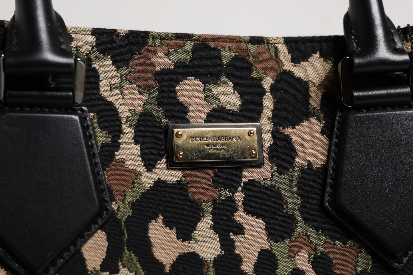 Dolce & Gabbana Multicolor Leopard Einkaufstasche Umhängetasche