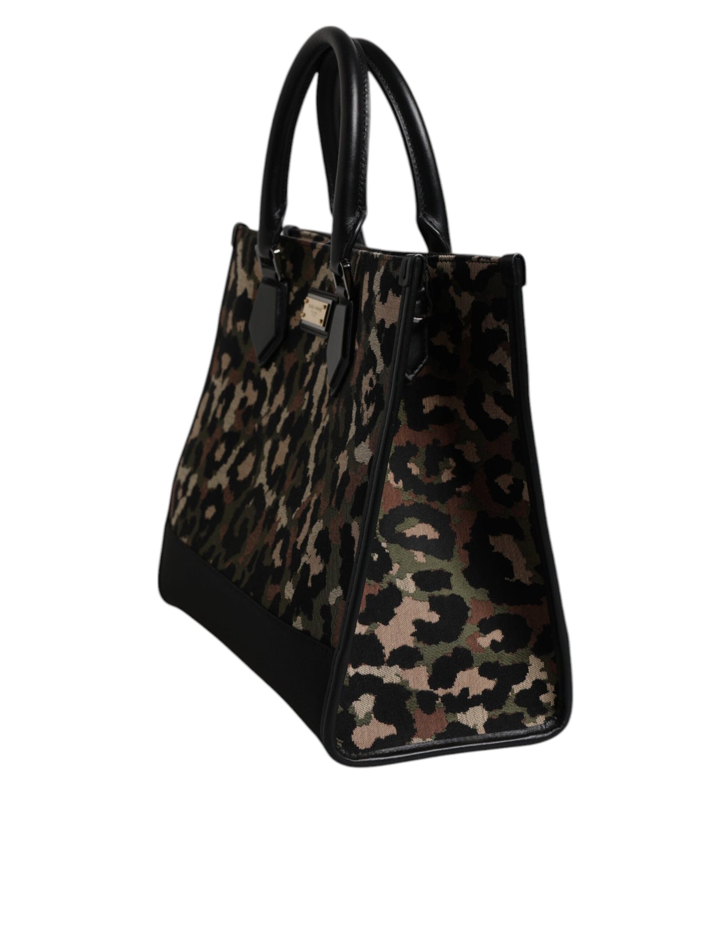 Dolce & Gabbana Multicolor Leopard Einkaufstasche Umhängetasche