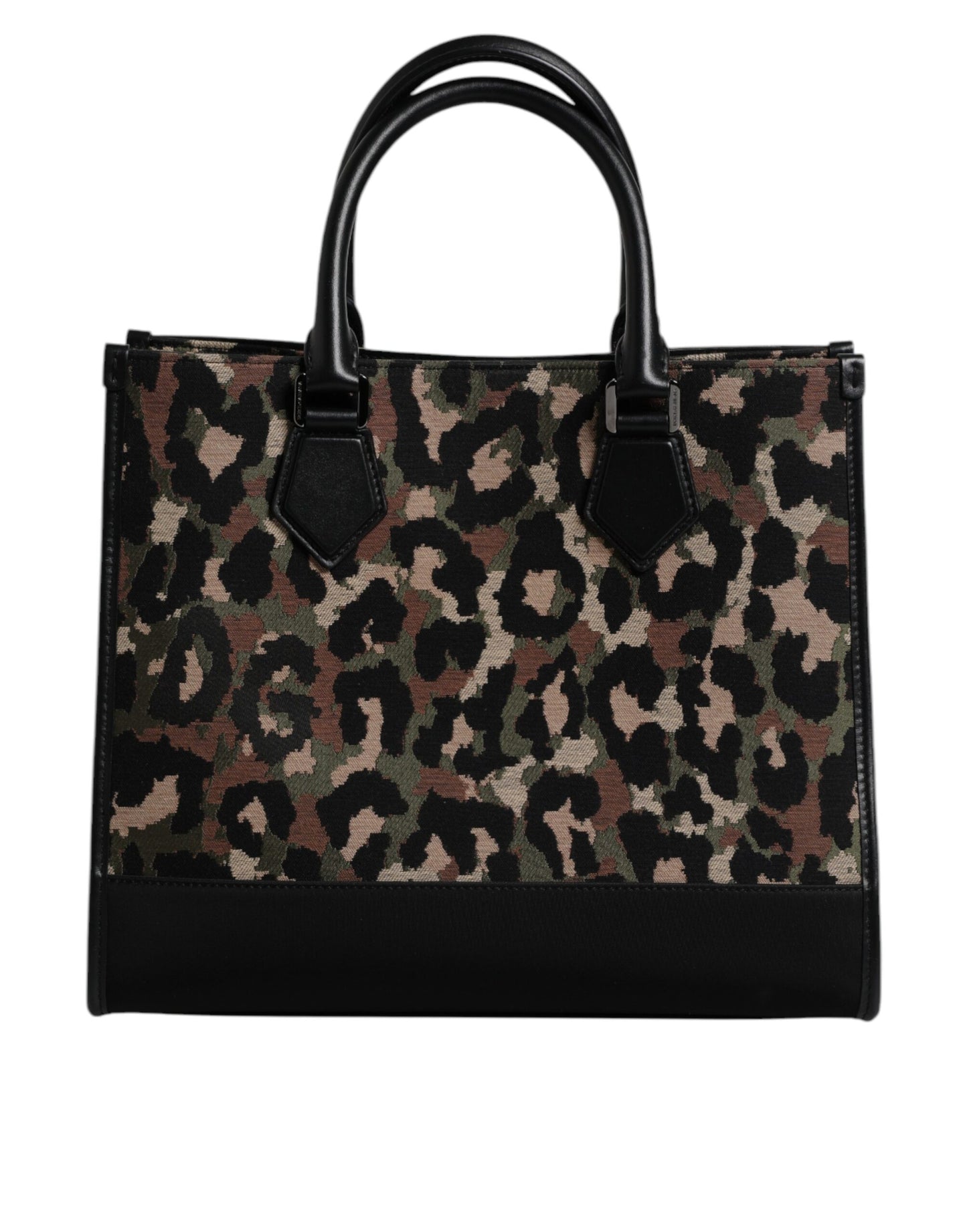 Dolce & Gabbana Multicolor Leopard Einkaufstasche Umhängetasche